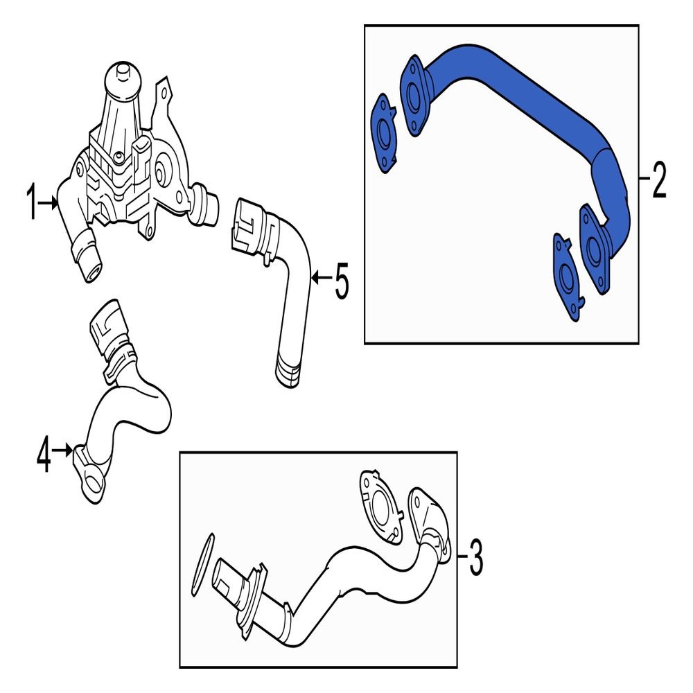 Jaguar OE AJ813338 Exhaust Gas Recirculation (EGR) Tube