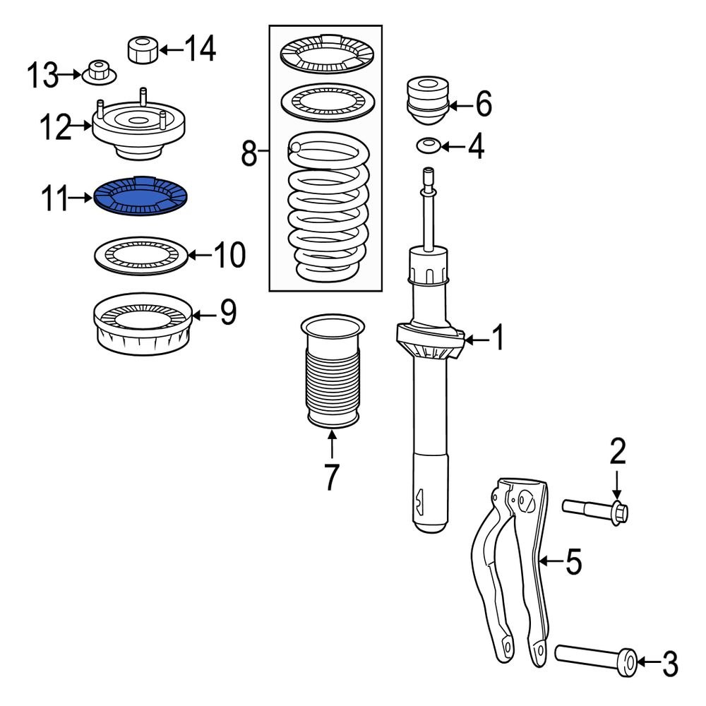 Jaguar OE T4N12637 Front Upper Coil Spring Spacer