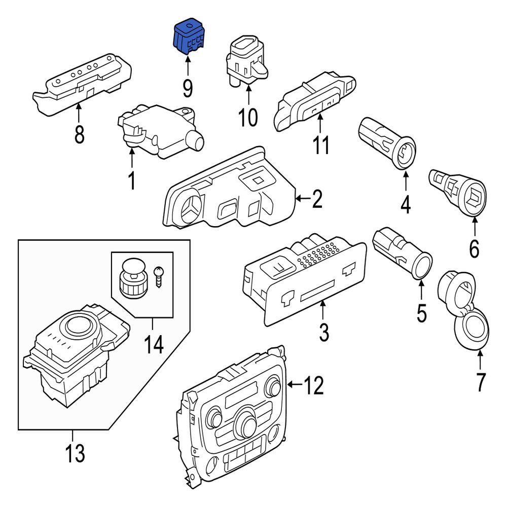 Jaguar OE T2H39311 Electronic Parking Brake Control Switch