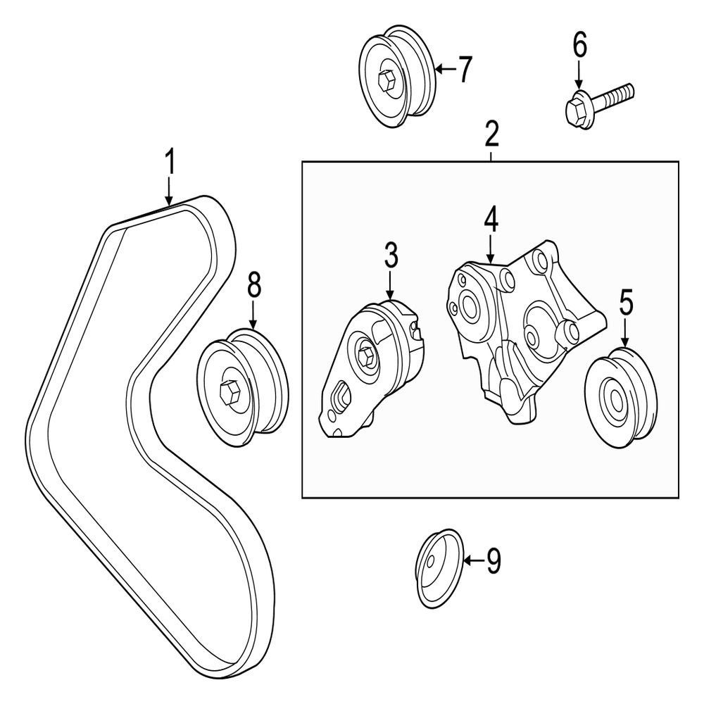 Jaguar OE C2D21150 - Accessory Drive Belt Tensioner Assembly