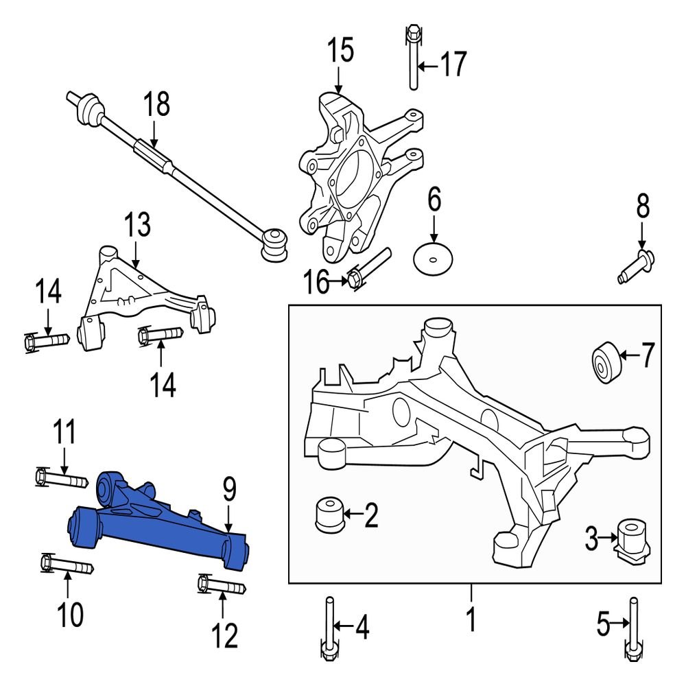 Jaguar OE T2R16101 Rear Left Lower Suspension Control Arm