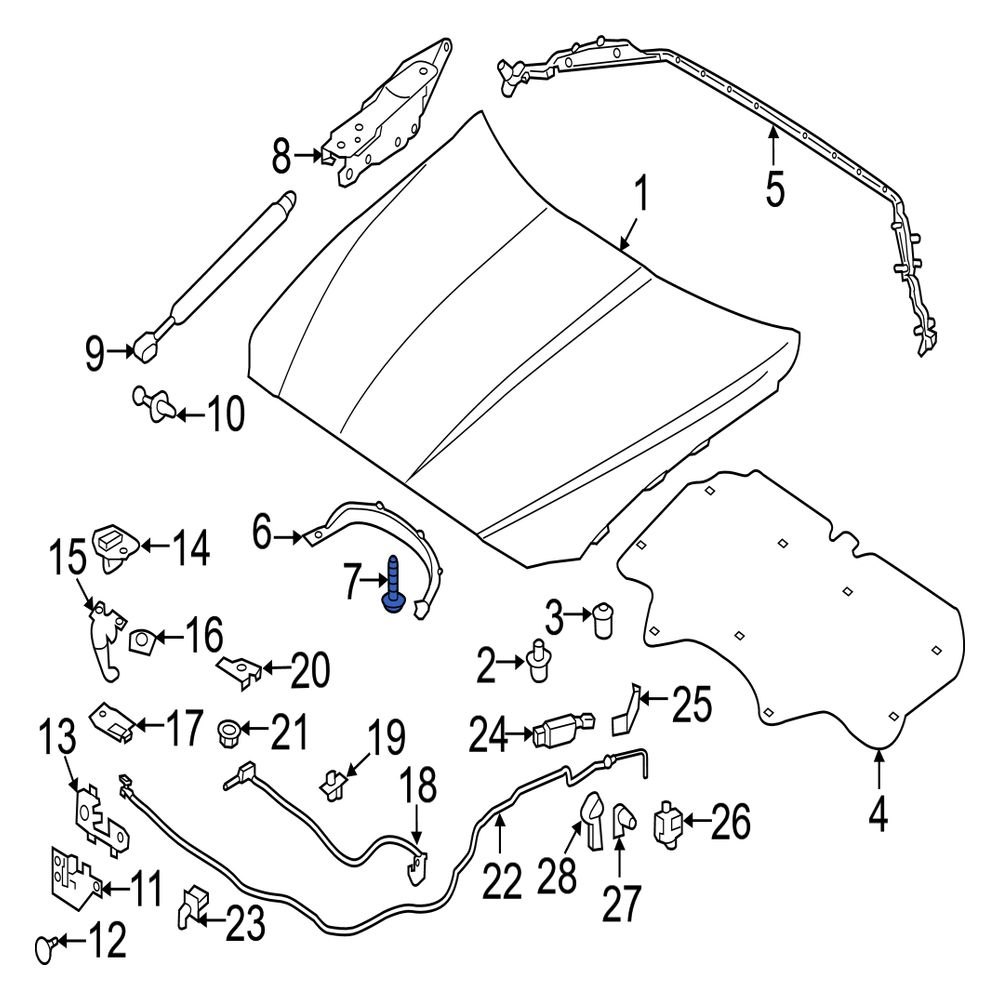 Jaguar OE XR81517 - Radiator Support Splash Shield Clip