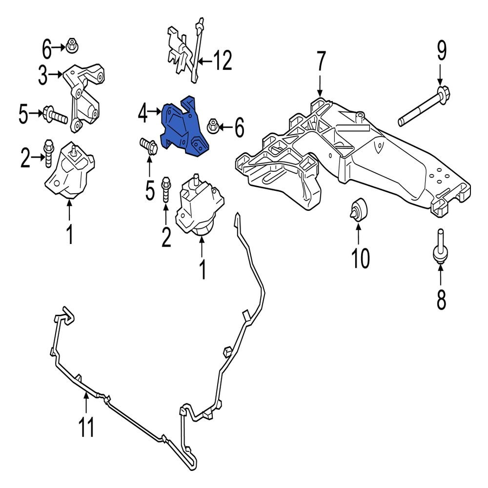 Jaguar OE T2H7428 Left Engine Mount Bracket