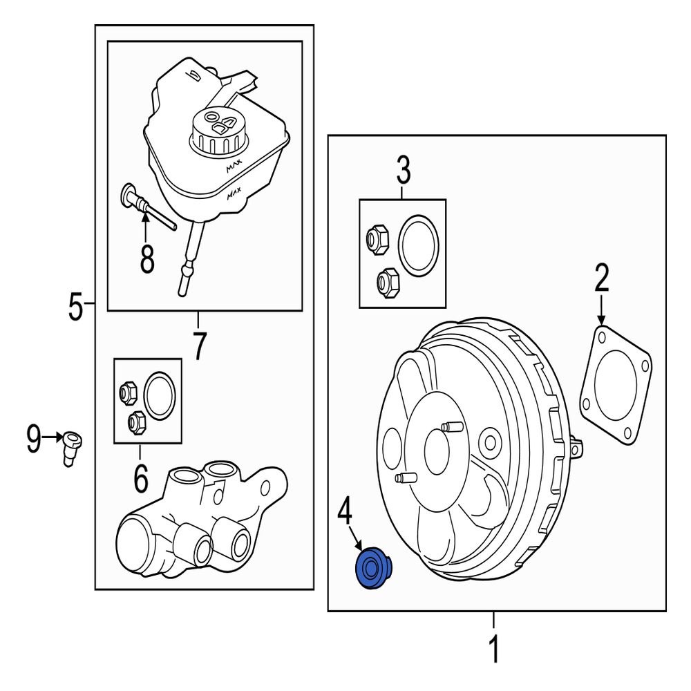 Jaguar OE T4A2691 Power Brake Booster Grommet