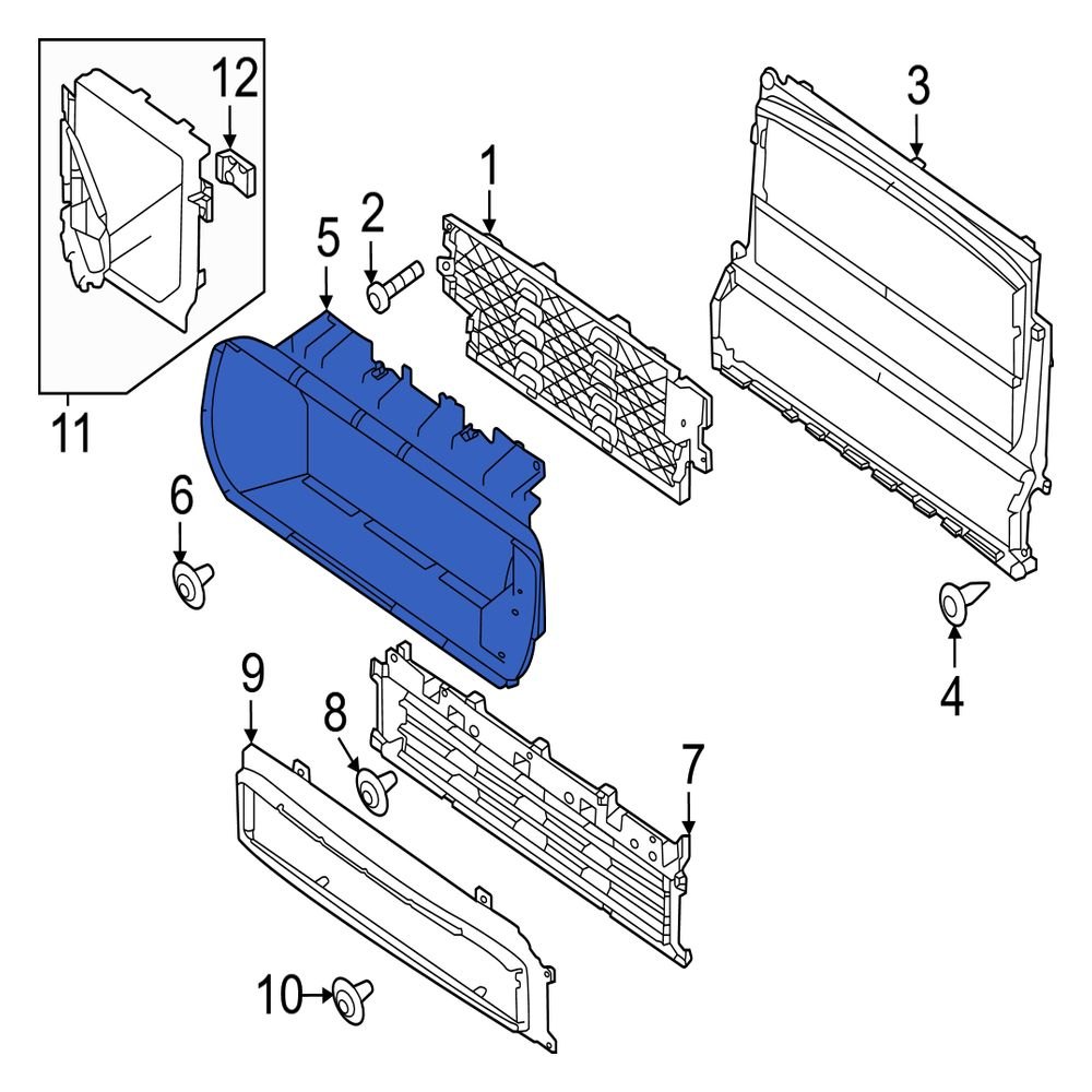 Jaguar OE T4A44053 Front Center Radiator Support Air Deflector