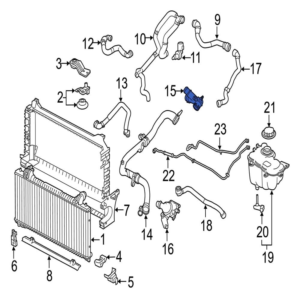 Jaguar OE JDE36984 - Engine Coolant Inlet Flange