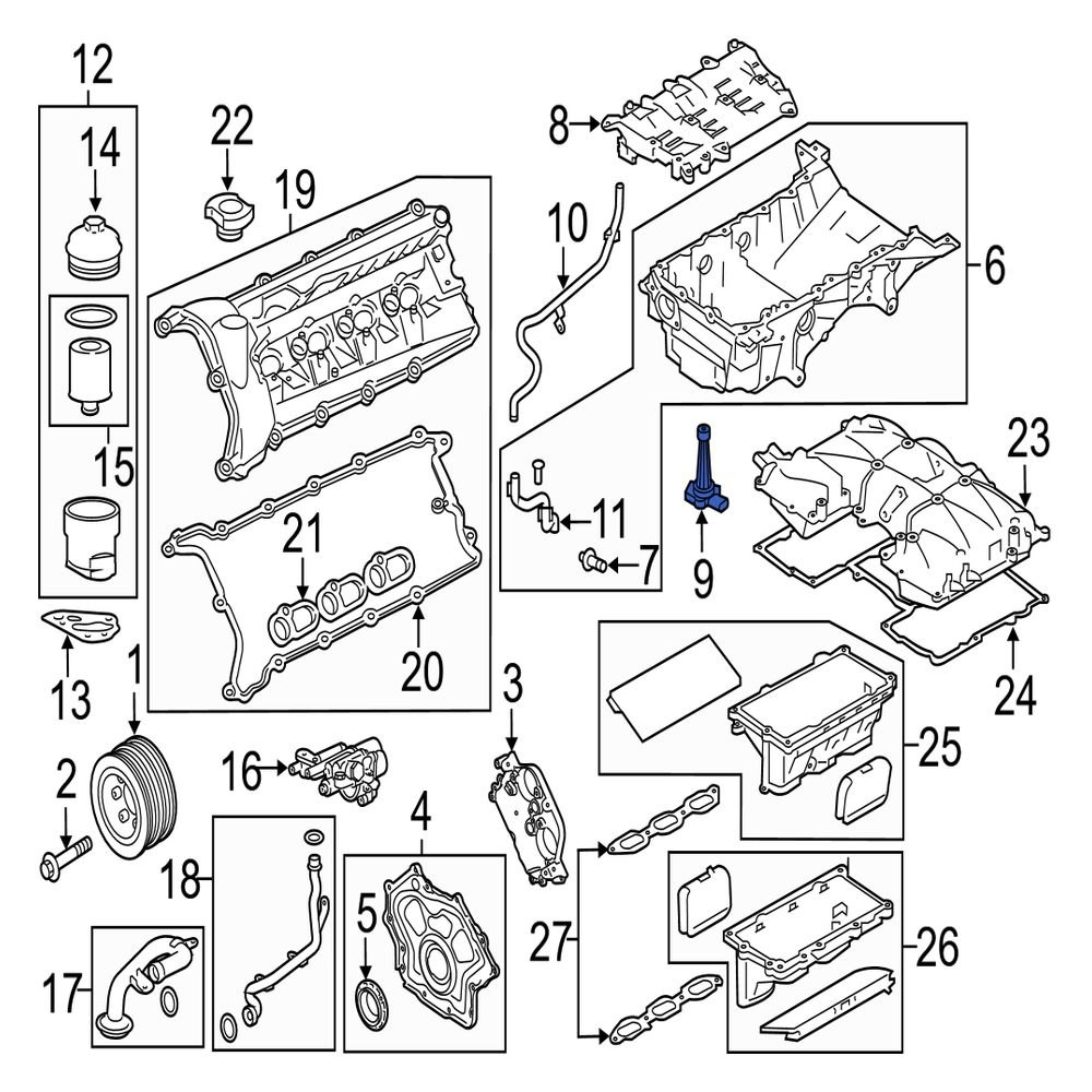 Jaguar OE AJ812432 Engine Oil Level Sensor