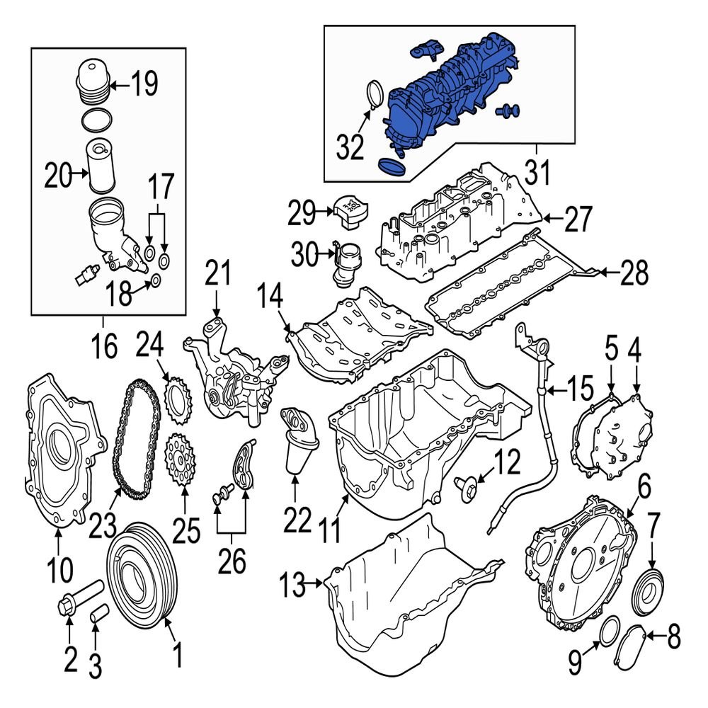 Jaguar OE AJ813415 - Engine Intake Manifold