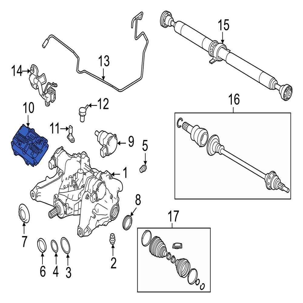 Jaguar OE J9C28669 Rear Differential Control Module
