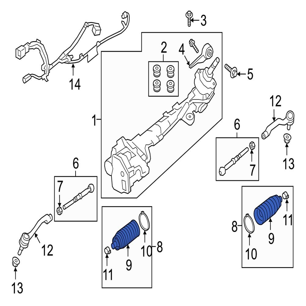 Jaguar OE T2H4206 Rack and Pinion Bellows