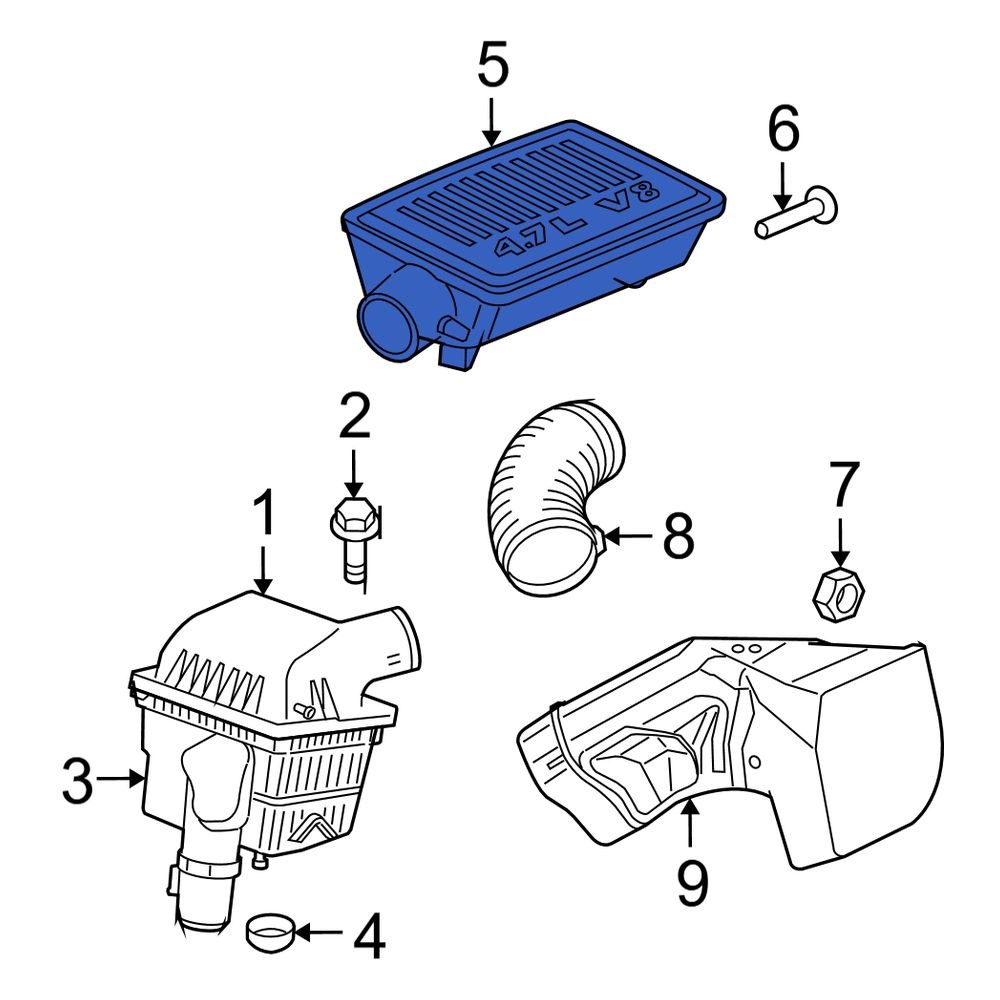 Jeep OE 53013937AA Engine Air Intake Resonator