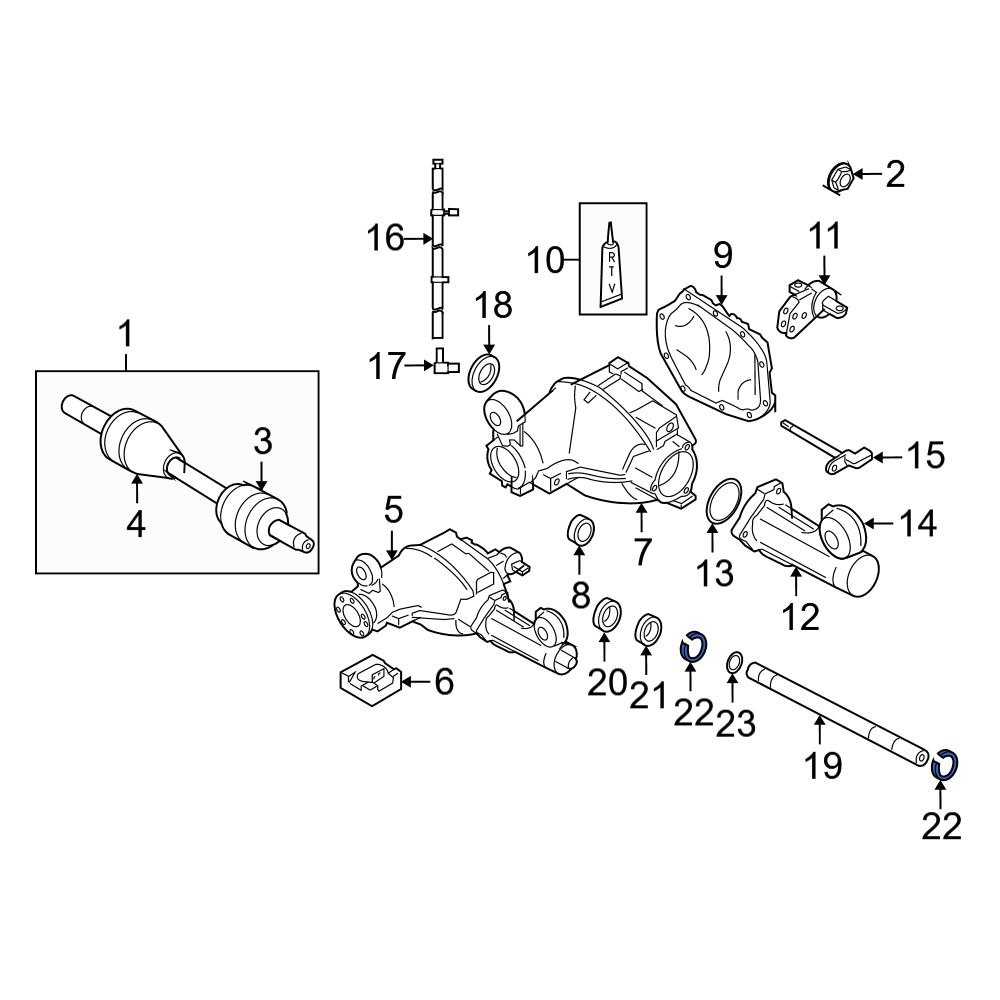Jeep OE 52069710AB Front Drive Axle Shaft Lock CClip