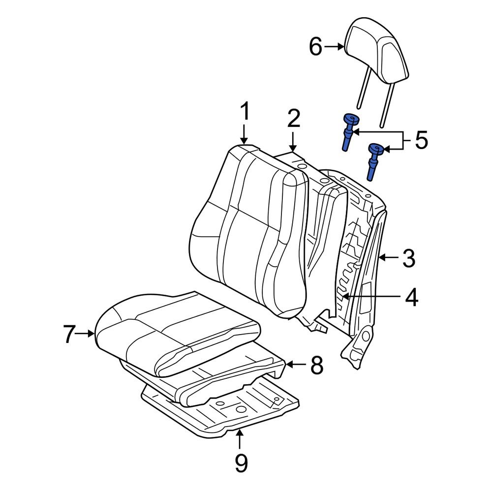 Jeep OE 1DS941D1AA Front Headrest Guide