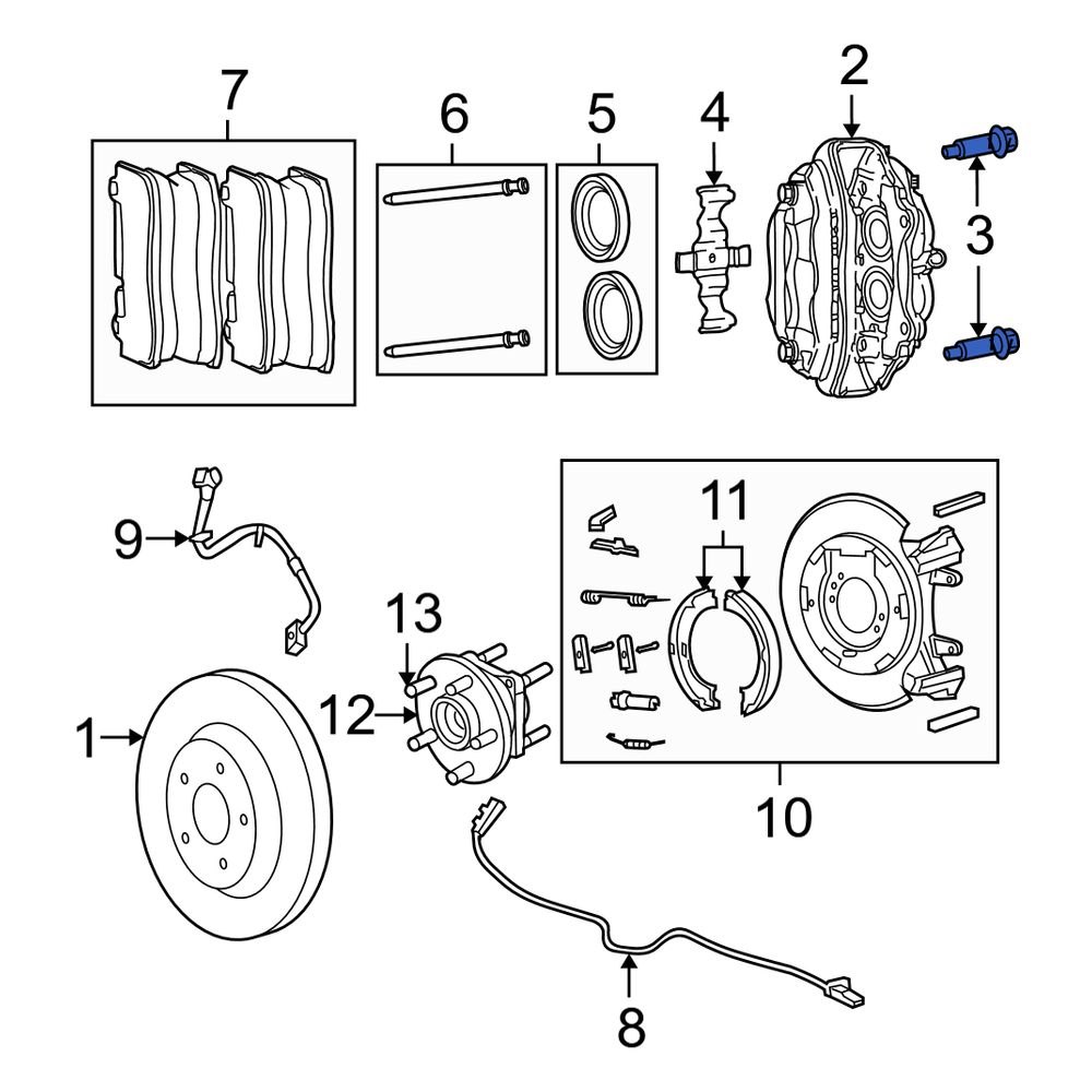 Jeep OE 6104258AA Front Disc Brake Caliper Bolt