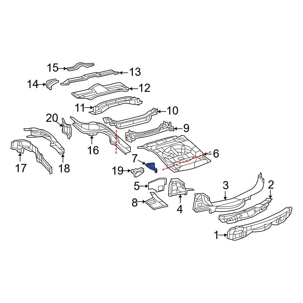 Jeep OE 68040803AA Left Wheel Housing Side Panel Brace