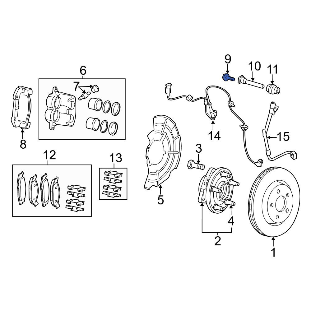 Jeep OE 6104235AA Rear Disc Brake Caliper Anchor Plate Bolt