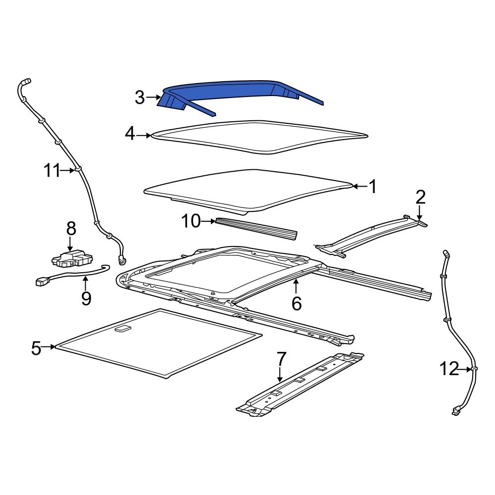 Jeep OE 68346651AA Sunroof Deflector