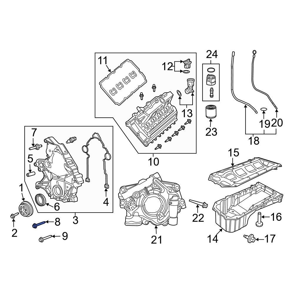 Jeep OE 6102184AA Engine Timing Cover Bolt