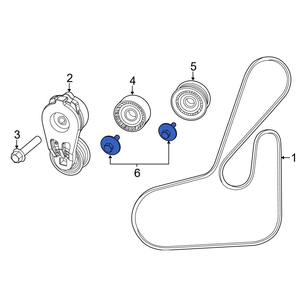 Jeep OE 6510224AA Accessory Drive Belt Idler Pulley Bolt