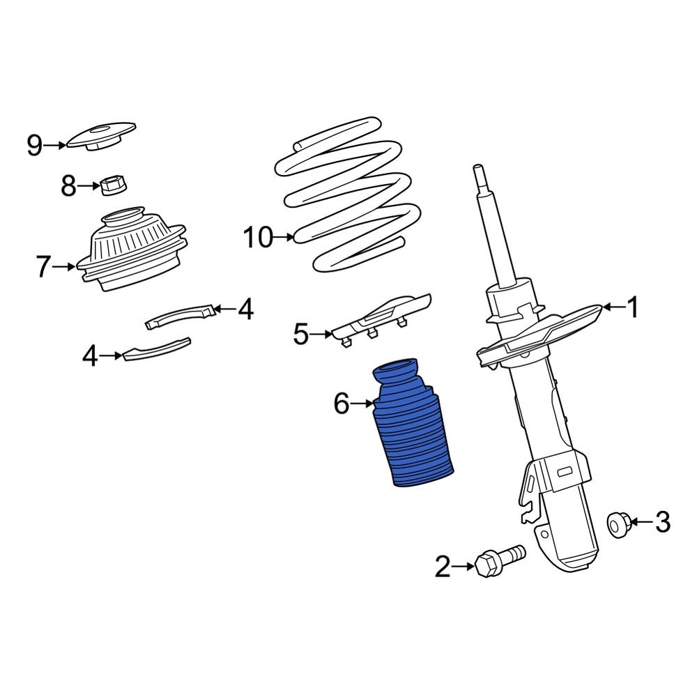Jeep OE 5168752AB Front Suspension Strut Bellows