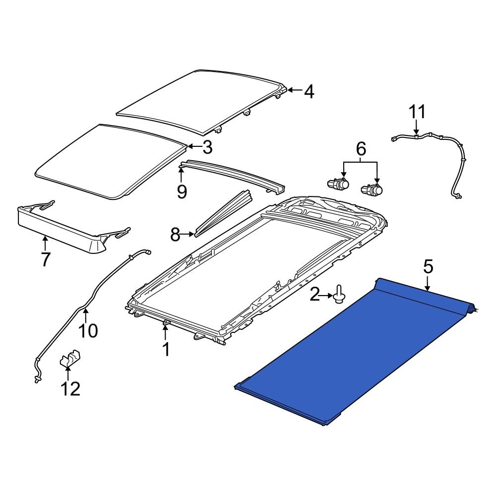 Jeep OE 6TJ09DX9AC Sunroof Cover