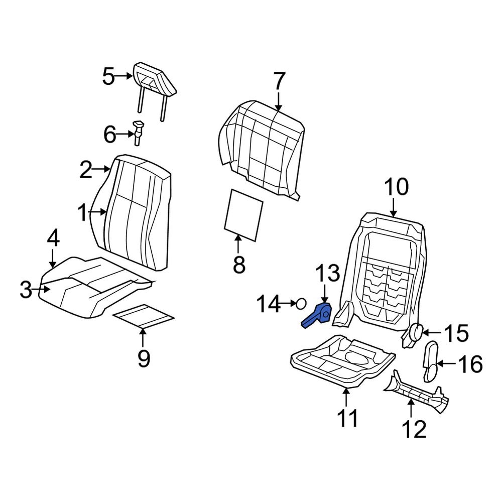 Jeep OE 1RW96XDVAA Front Left Seat Lumbar Adjustment Knob