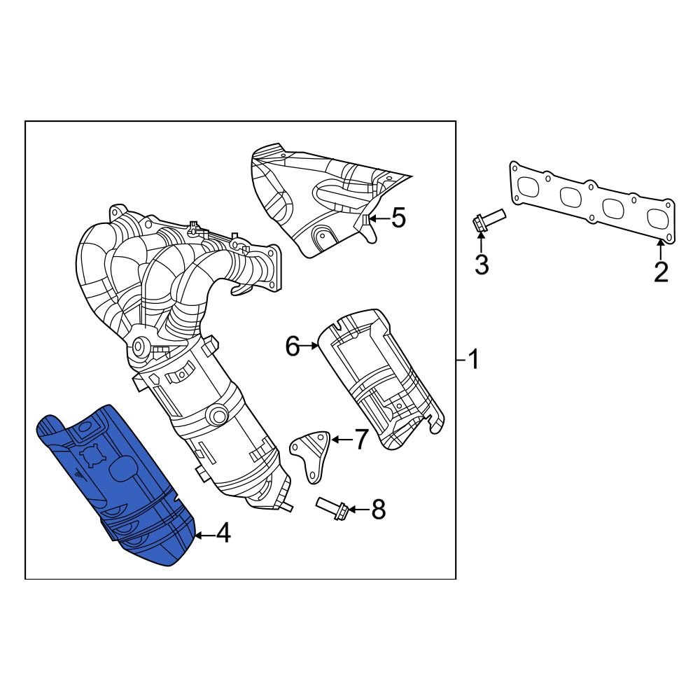 Jeep OE 68265345AA Front Exhaust Manifold Heat Shield