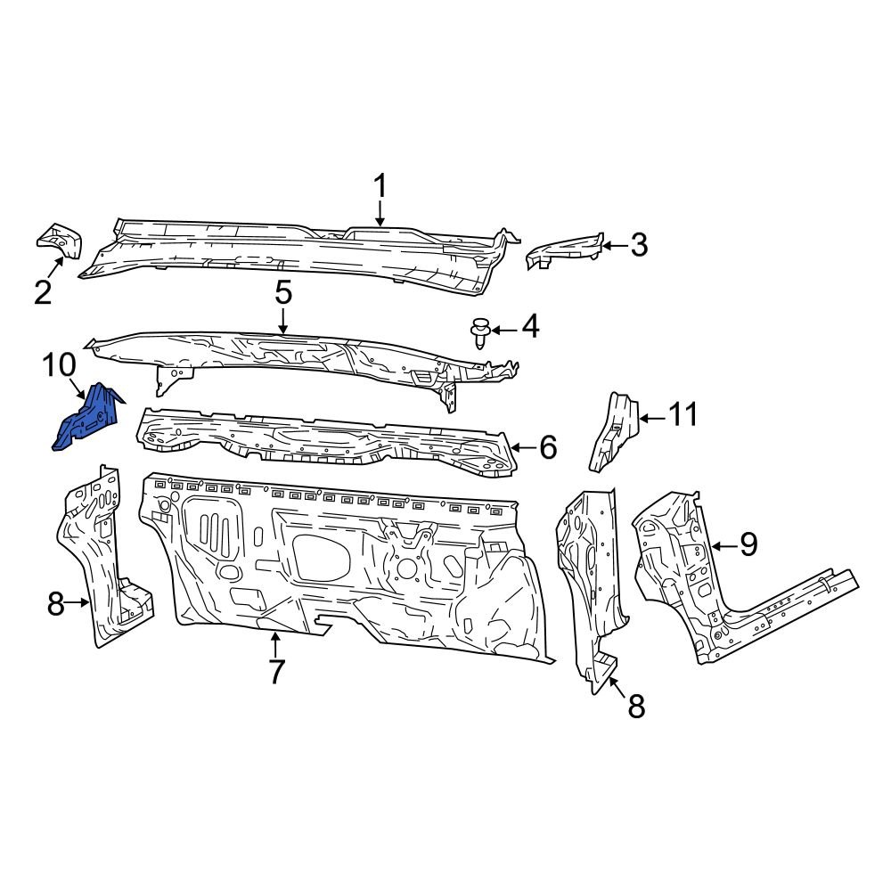 Jeep OE 68242142AA - Right Cowl Seal