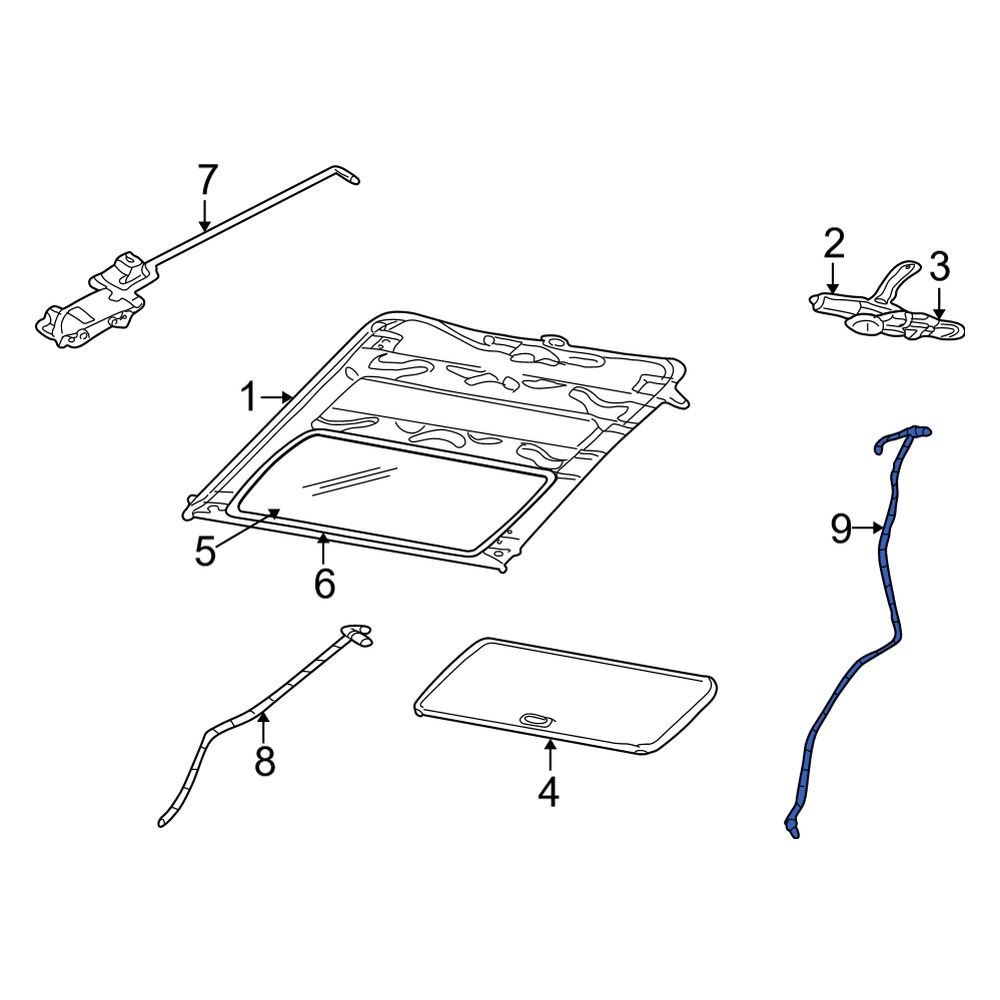 Jeep OE 55360178AB Front Right Sunroof Drain Hose