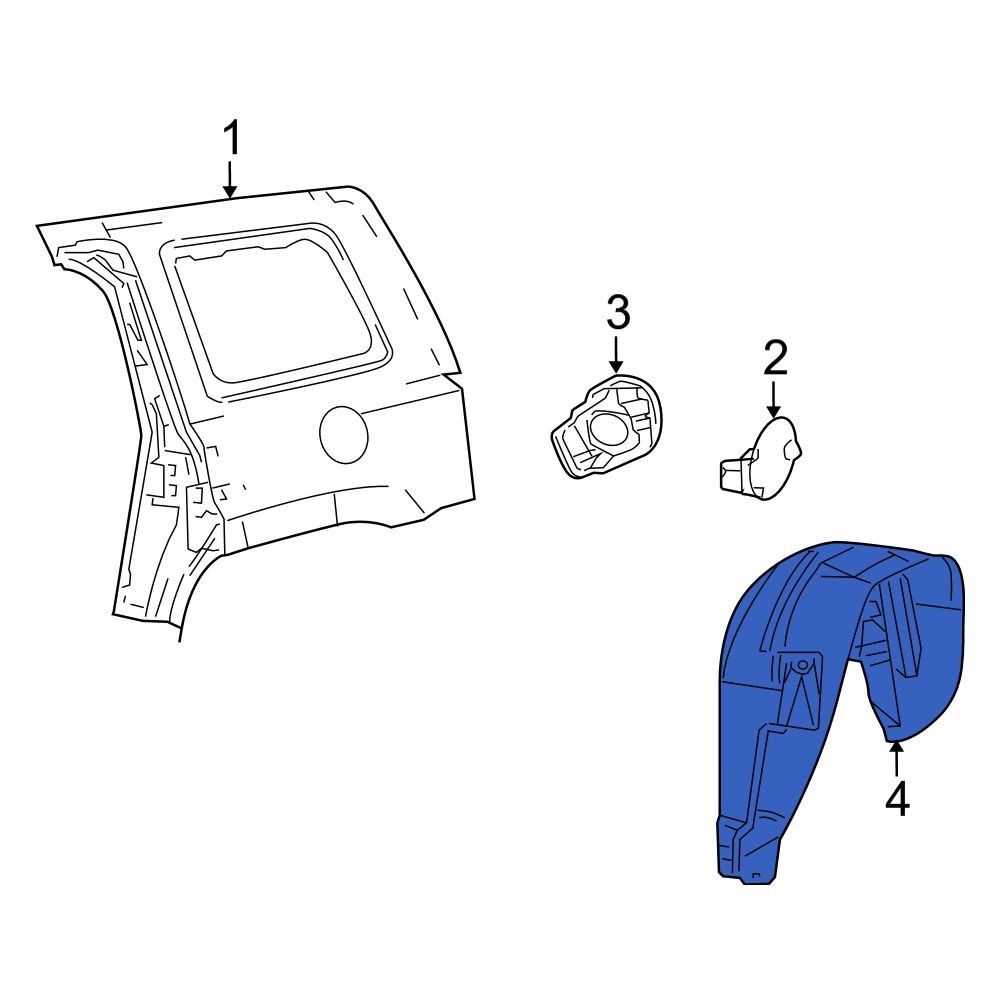 Jeep OE 5182558AC Rear Right Quarter Panel Splash Shield