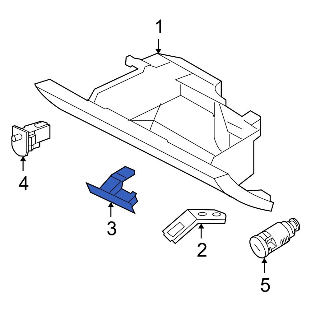 Jeep OE 5JM55BD5AC Front Glove Box Latch