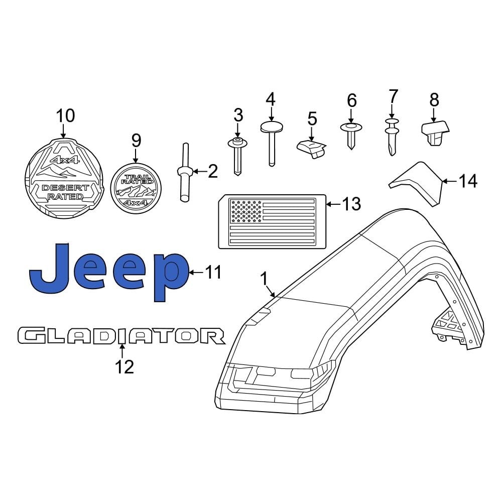 Jeep OE 68309633AA - Front Fender Emblem