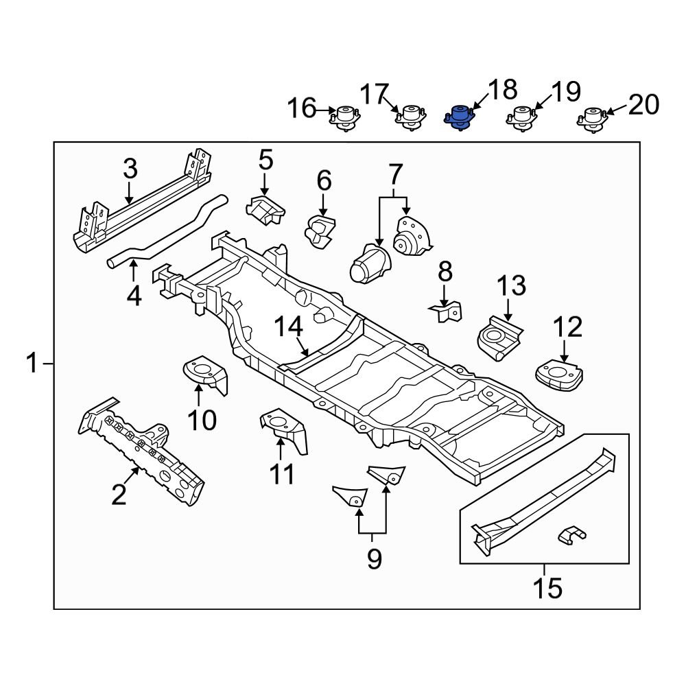 Jeep OE 68373085AA Center Rear Body Mount Cushion