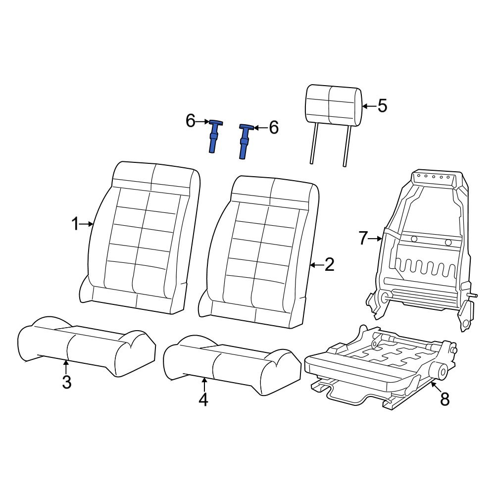Jeep OE 1NC27JRRAA Front Headrest Guide