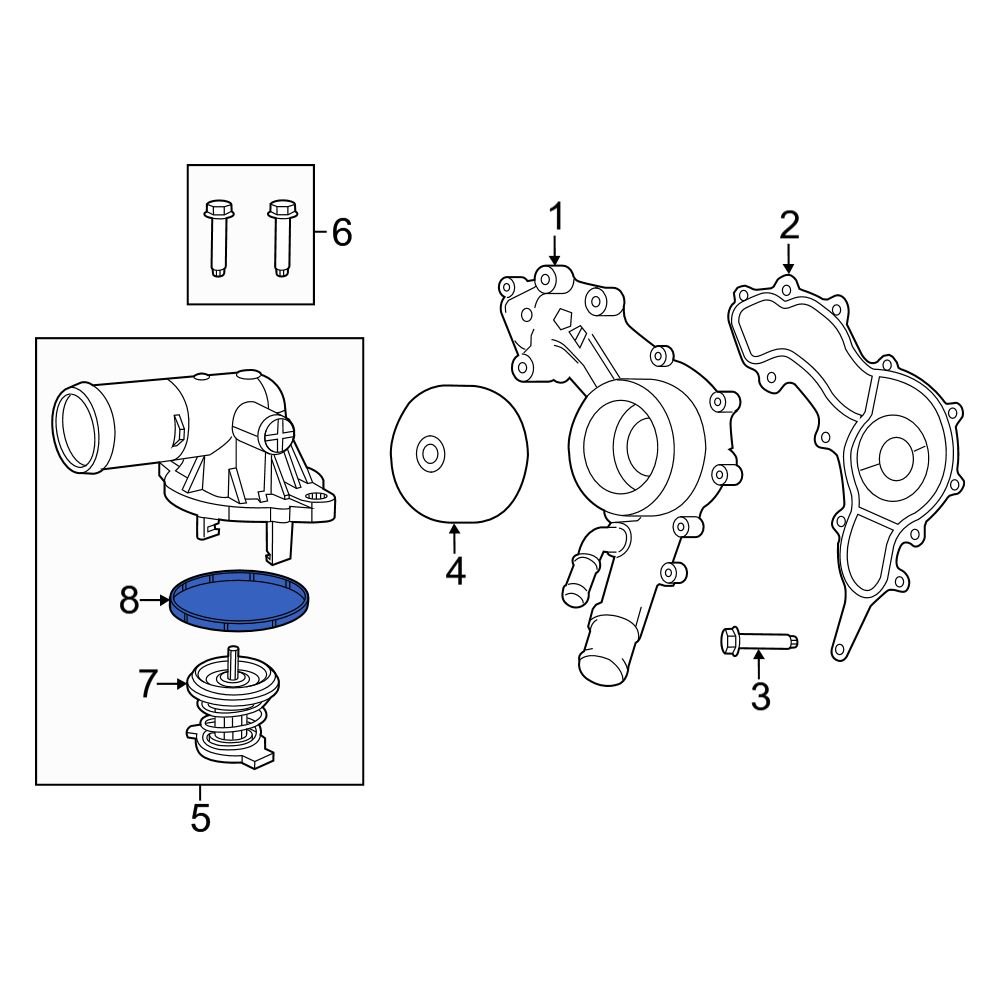 Jeep OE 68083133AB Engine Coolant Thermostat Housing Gasket