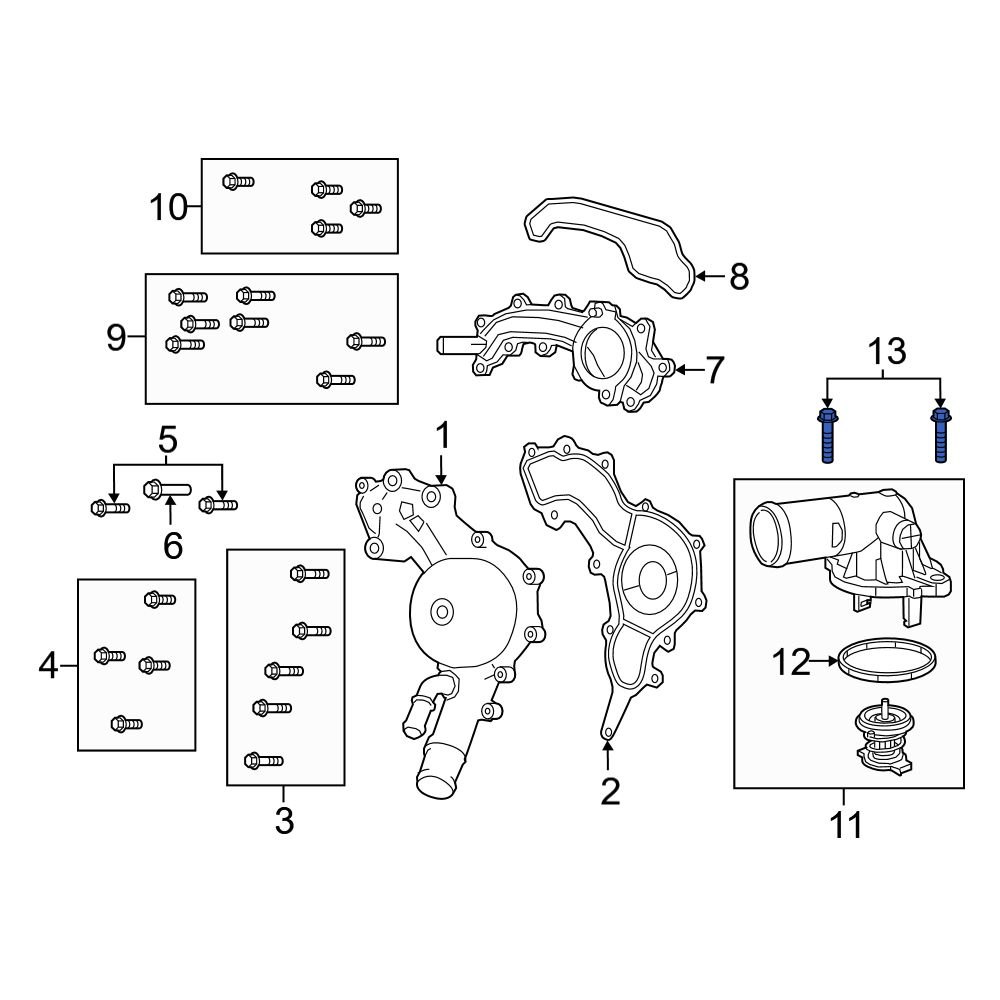 Jeep OE 6507610AA Engine Coolant Thermostat Housing Bolt