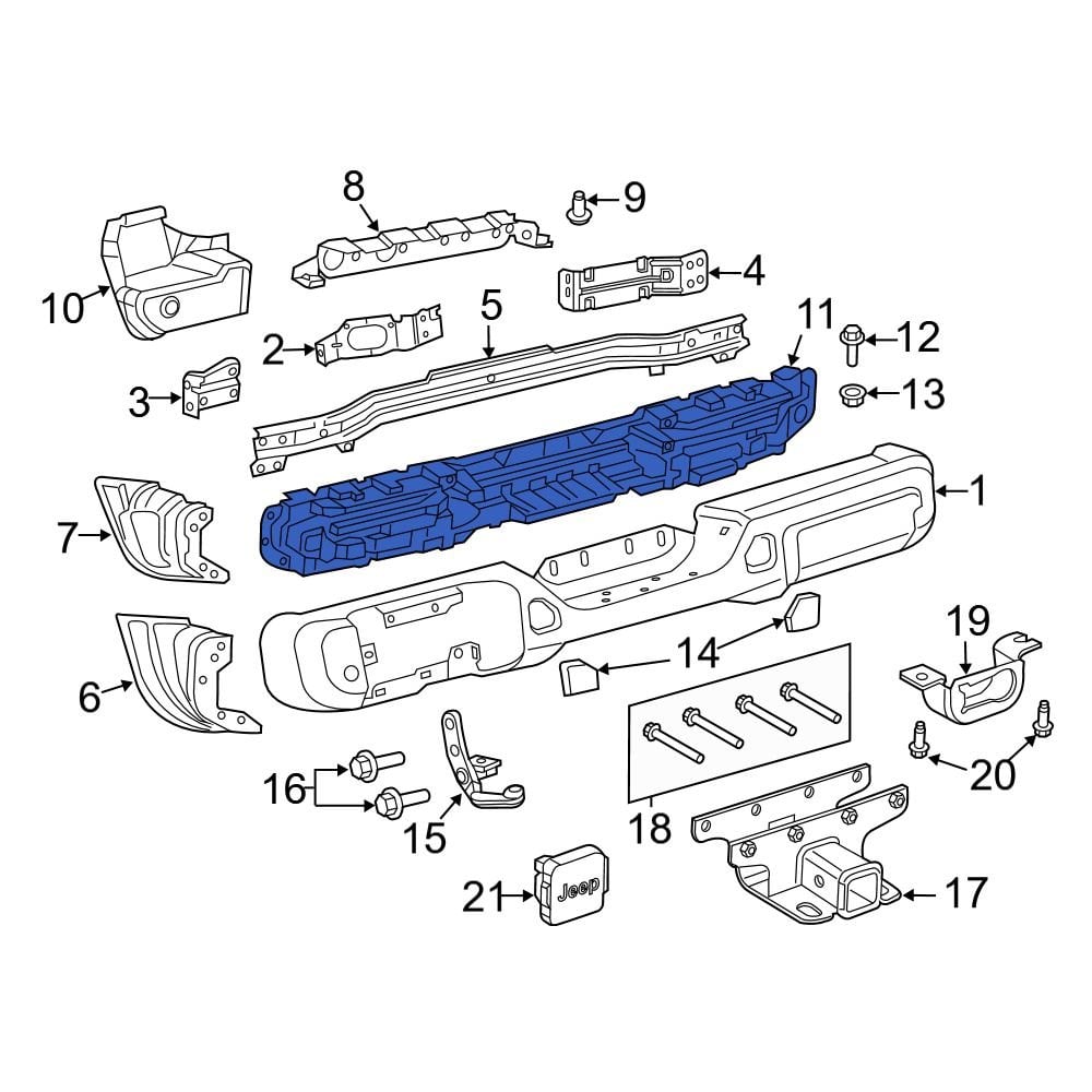 Jeep OE 68329883AE Rear Bumper Impact Absorber