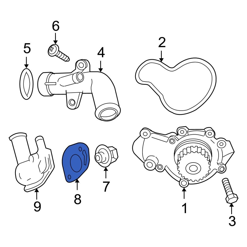 Jeep OE 53010554AA Engine Coolant Thermostat Housing Gasket
