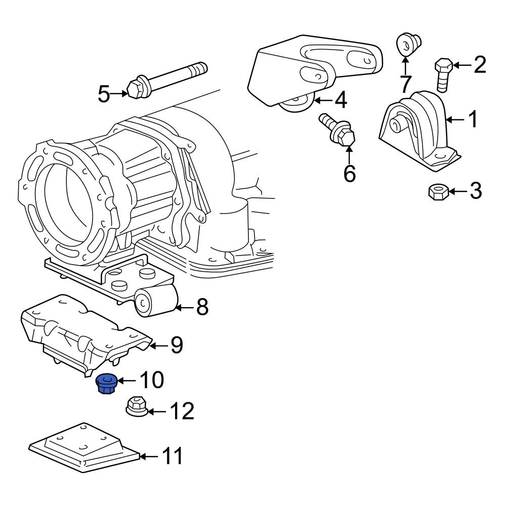 Jeep OE 6502337 Manual Transmission Mount Nut