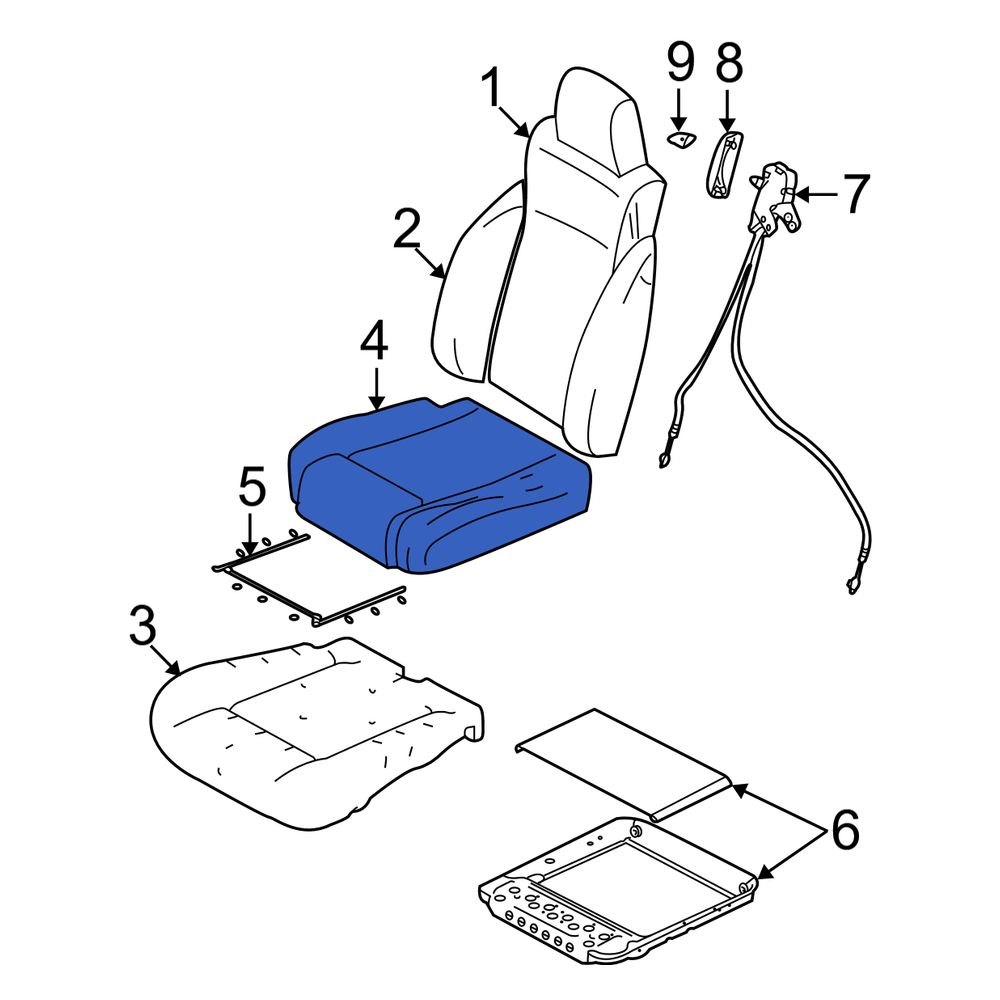 Jeep OE 1CC221J3AA Rear Seat Cushion Pad