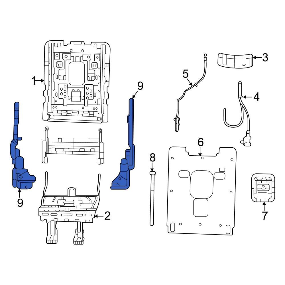 Jeep OE 68544905AA Rear Left Outer Seat Back Recliner Adjustment