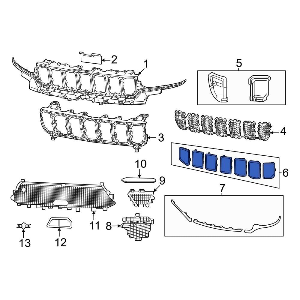 Jeep OE 68543890AA Front Upper Grille Molding
