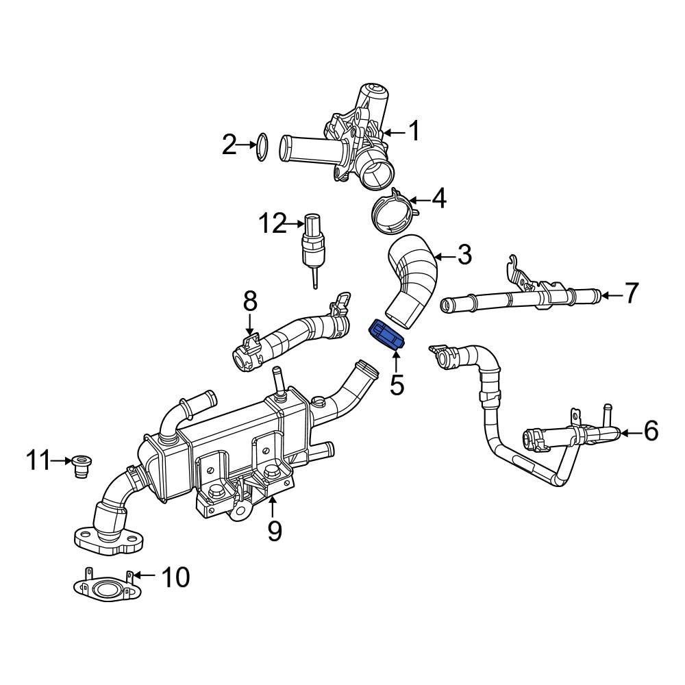 Jeep OE 6512672AA Exhaust Gas Recirculation (EGR) Tube Clamp