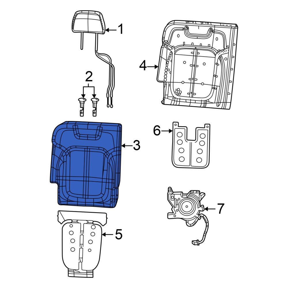 Jeep OE 6RC75TX7AC Rear Outer Headrest Guide