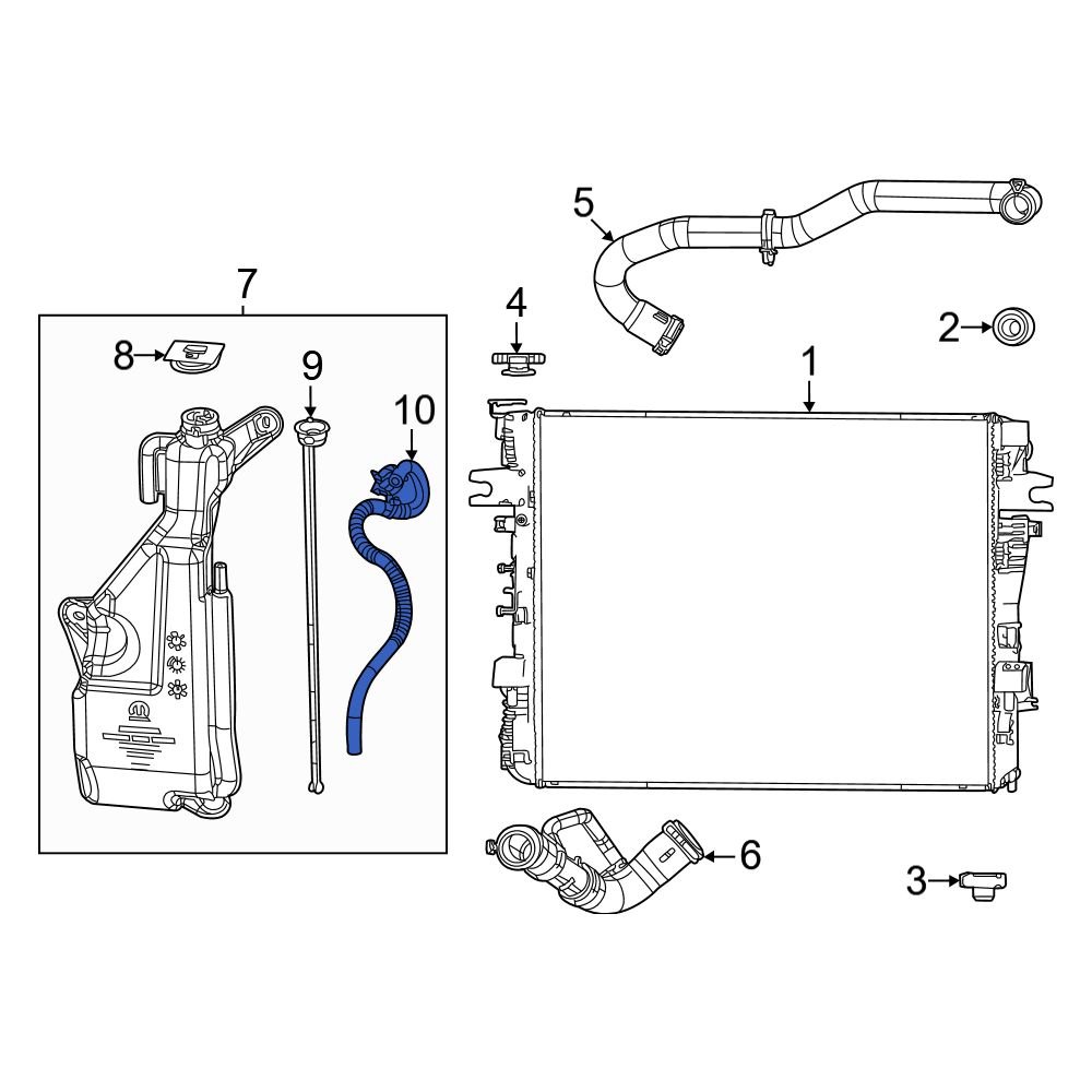 Jeep OE 68550777AA Engine Coolant Reservoir Hose