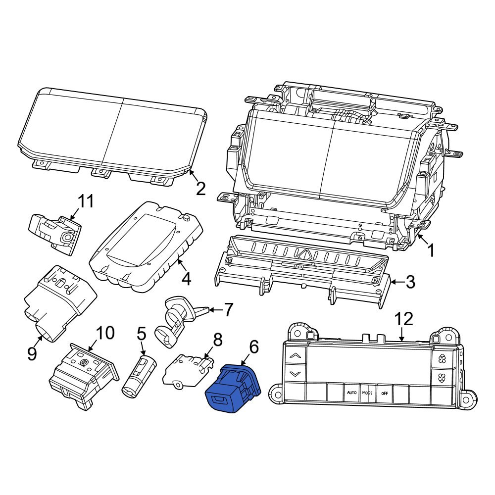Jeep OE 68482656AA Front 12 Volt Accessory Power Outlet