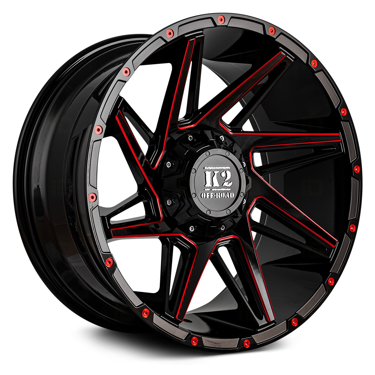 K2 OFFROAD ® - K09 TORQUE Gloss Black with Red Milled Accents.
