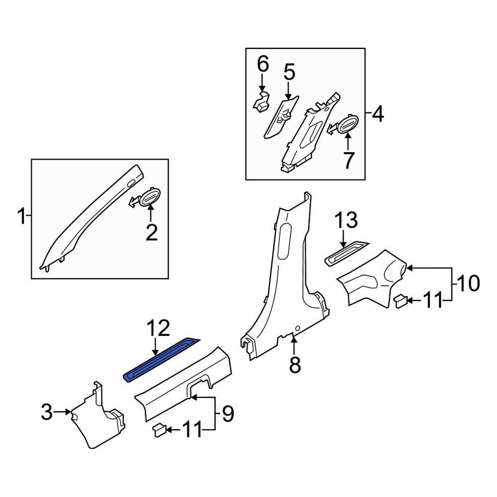 Kia OE 858733W000GAH Front Left Inner Door Sill Plate
