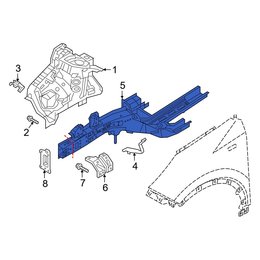 Kia OE 64601D9000 Front Left Frame Side Member Assembly
