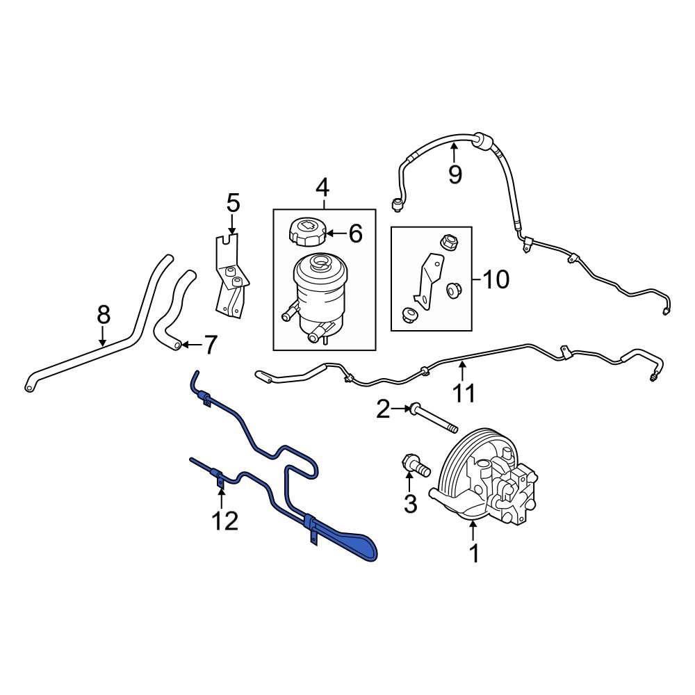 Kia OE 575401U000 - Front Power Steering Cooler Line